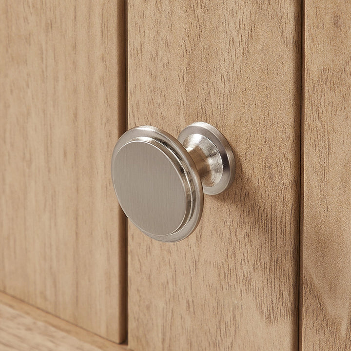 48 inch bathroom vanity brushed nickel knob detail