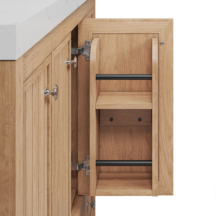 48 inch bathroom vanity oak door with built-in shelf storage