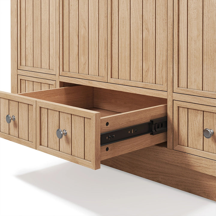 48 inch bathroom vanity oak drawer open detail