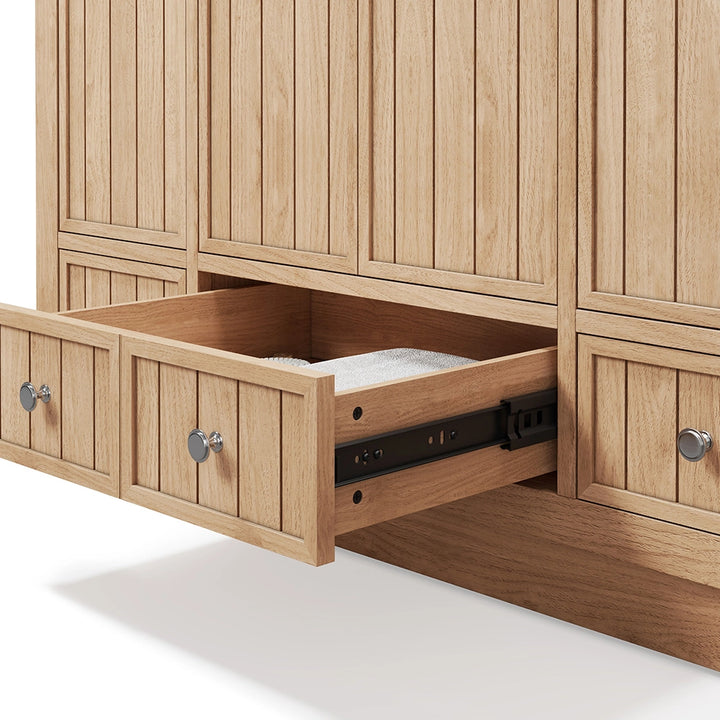48 inch bathroom vanity oak drawer with towel detail