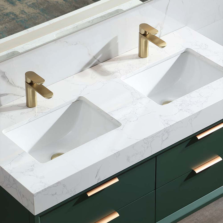 48x21 inch gold faucet green bathroom vanity