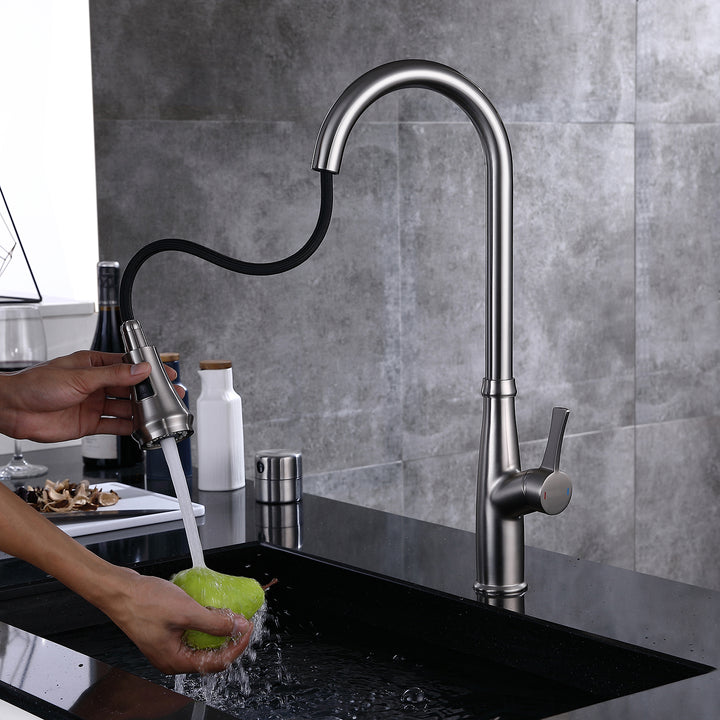 Pull Out Single Handle Two Function Deck Mounted Kitchen Faucet - Modland