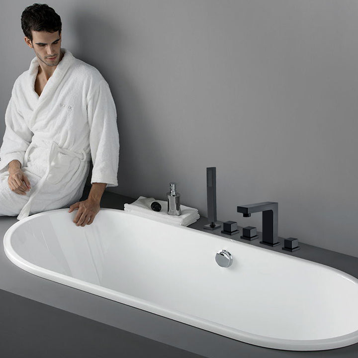 Triple Handle Deck Mounted Tub Faucet with Handshower - Modland