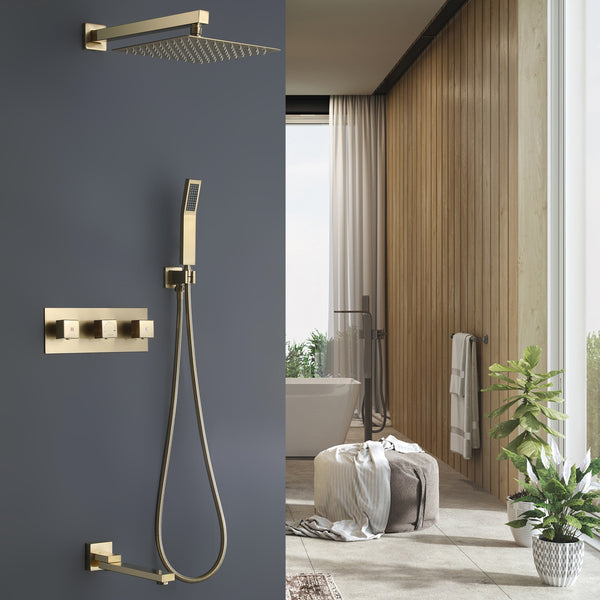 Wall Mounted Complete Shower System With Rough-In Valve