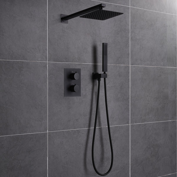 Thermostatic Rain Shower System with Hand Shower and Rough-in Valve