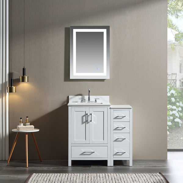 36'' Free Standing Single Bathroom Vanity with Undermount Sink and Engineered Stone Top - Modland