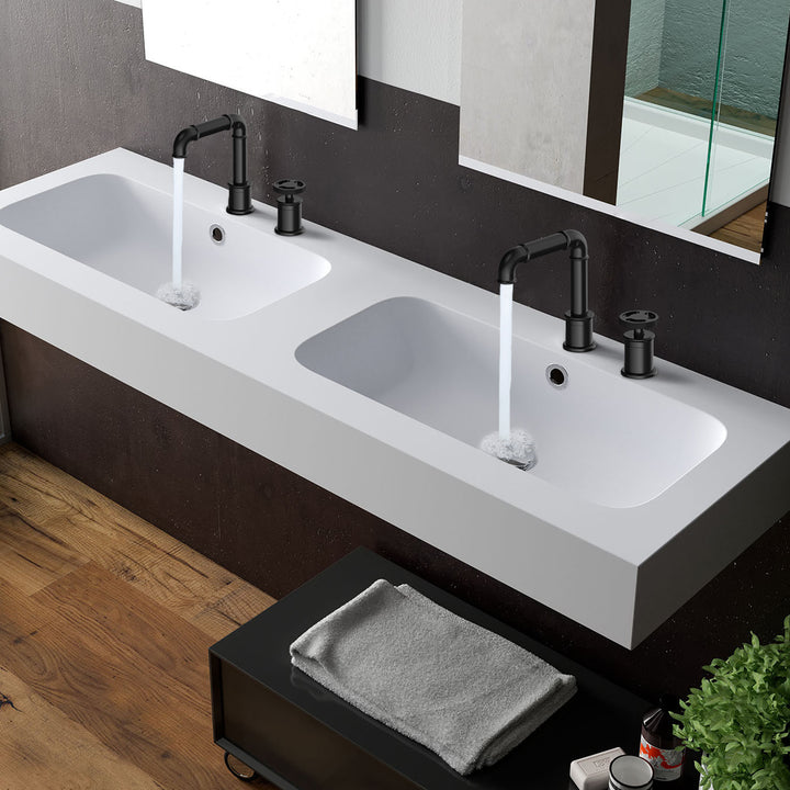 Deck Mounted Two Holes Bathroom Sink Faucet - Modland