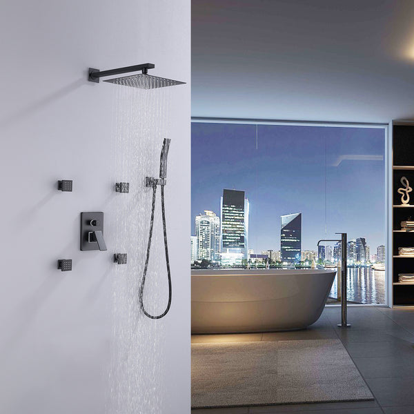 Luxury Pressure Balance Shower System W/ Body Sprays & Rough-In Valve - Modland