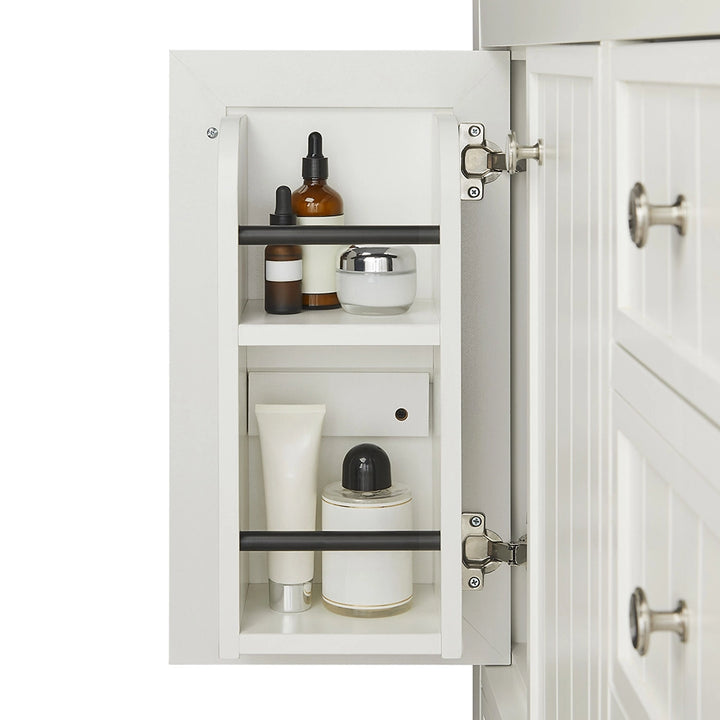 60 inch white bathroom freestanding vanities side cabinet storage