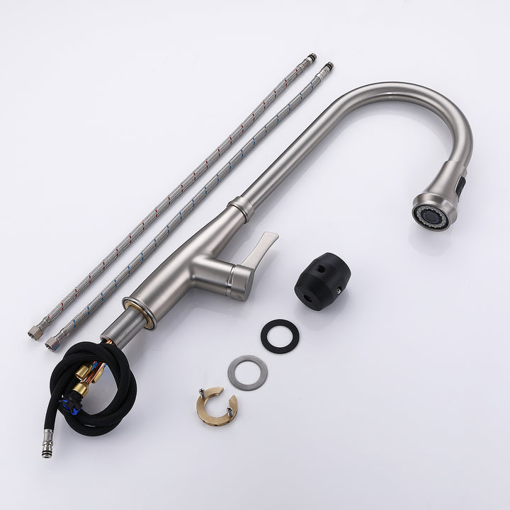 Pull Out Single Handle Two Function Deck Mounted Kitchen Faucet - Modland