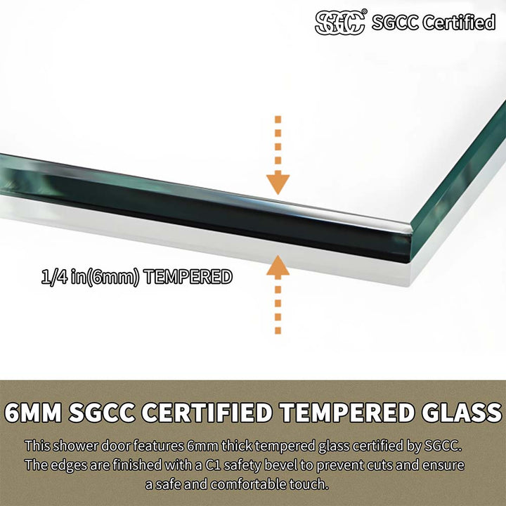 6mm SGCC certified tempered glass panel for shower doors