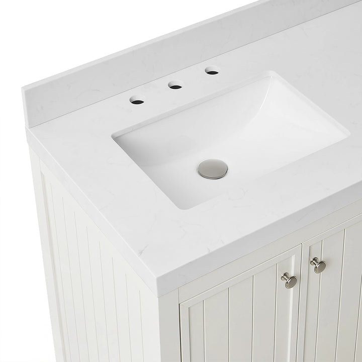 72 inch bathroom freestanding vanity countertop and sink detail