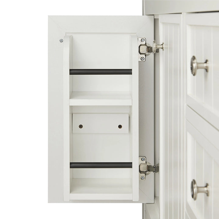 72 inch bathroom freestanding vanity door shelf empty detail