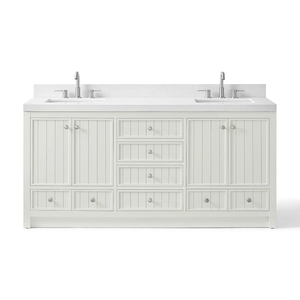 72 inch bathroom freestanding vanity double sink front view