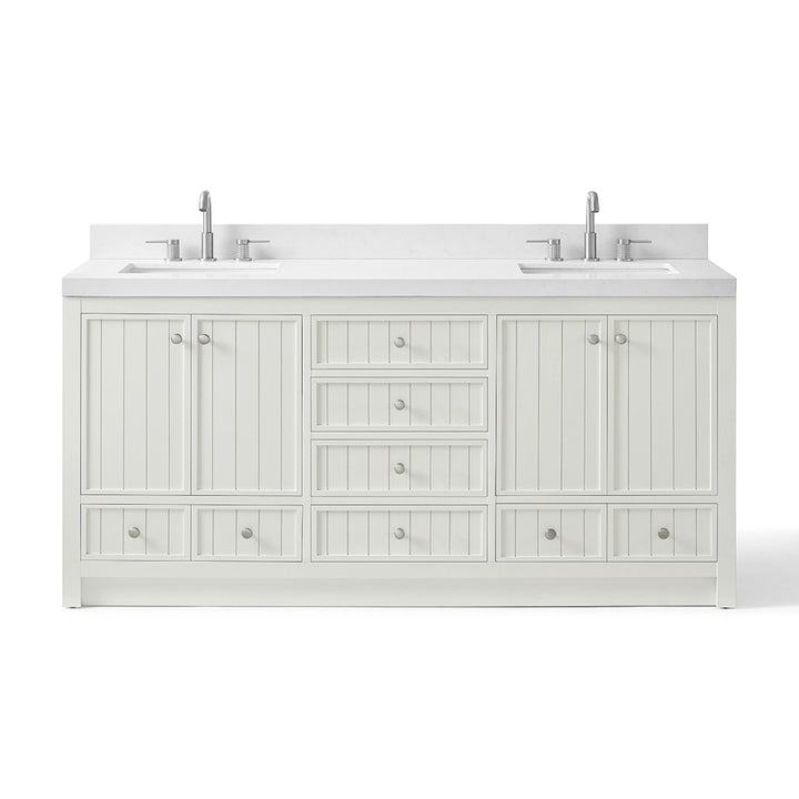 72 inch bathroom freestanding vanity double sink front view