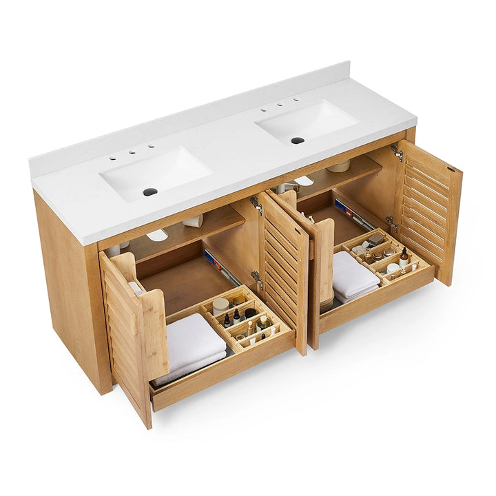 72 inch bathroom freestanding vanity double sink open storage