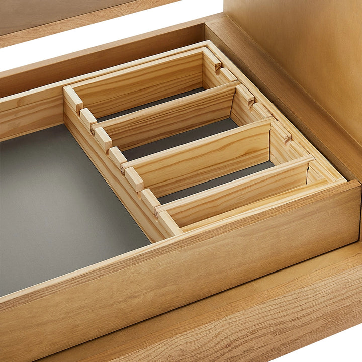 72 inch bathroom freestanding vanity empty drawer organizer detail