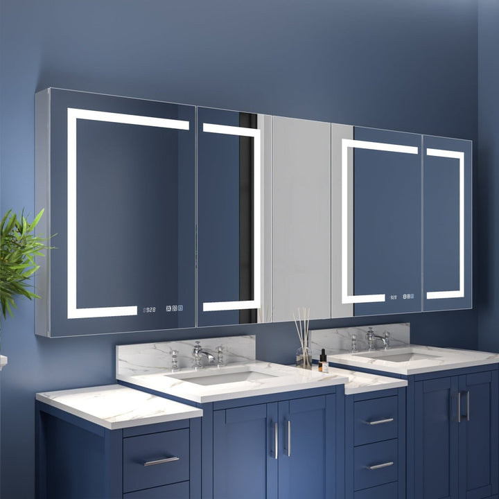 84x32 inch backlit wall mounted medicine cabinet