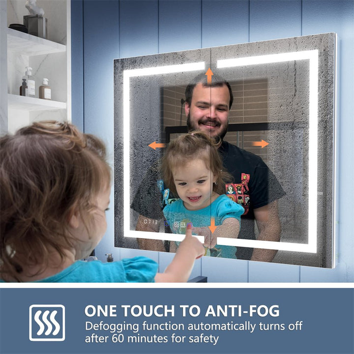 84x36 inch medicine cabinet touch anti fog defogging feature