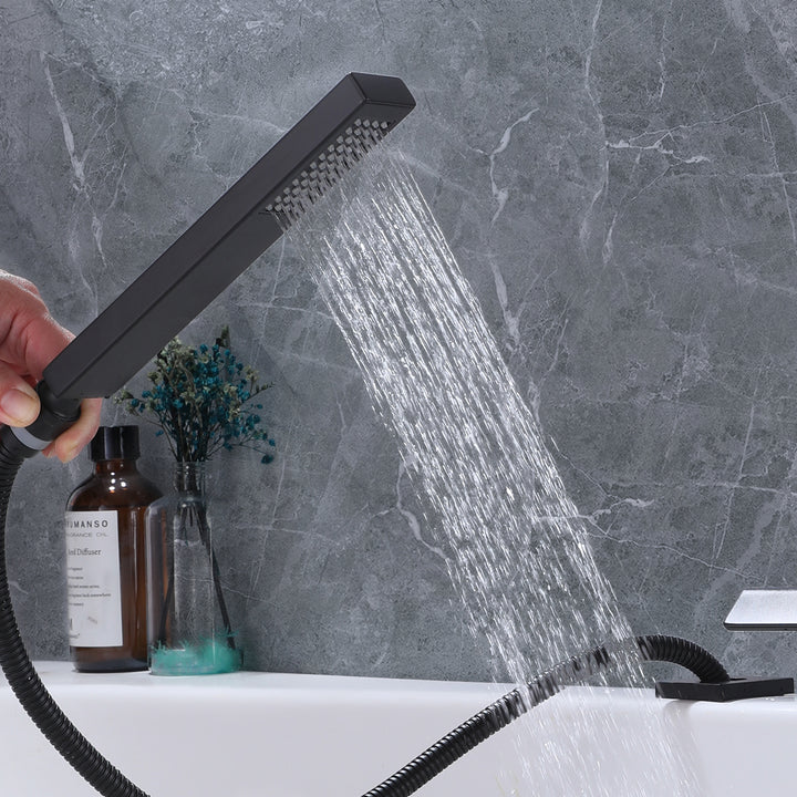 Deck Mounted Triple Handle Tub Faucet with Hand Shower - Modland