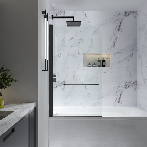Modland 34 x58 Frameless Clear Glass Tub Shower Door