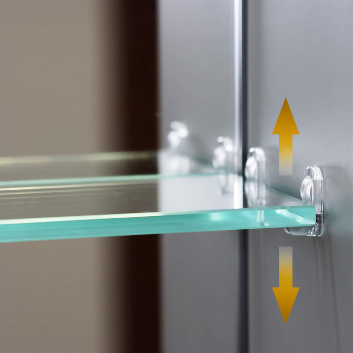 Adjustable Glass Shelf in Bathroom Cabinet