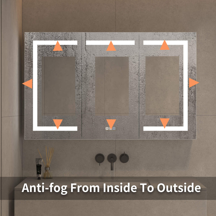 LED mirror with anti-fog technology and modern bathroom design