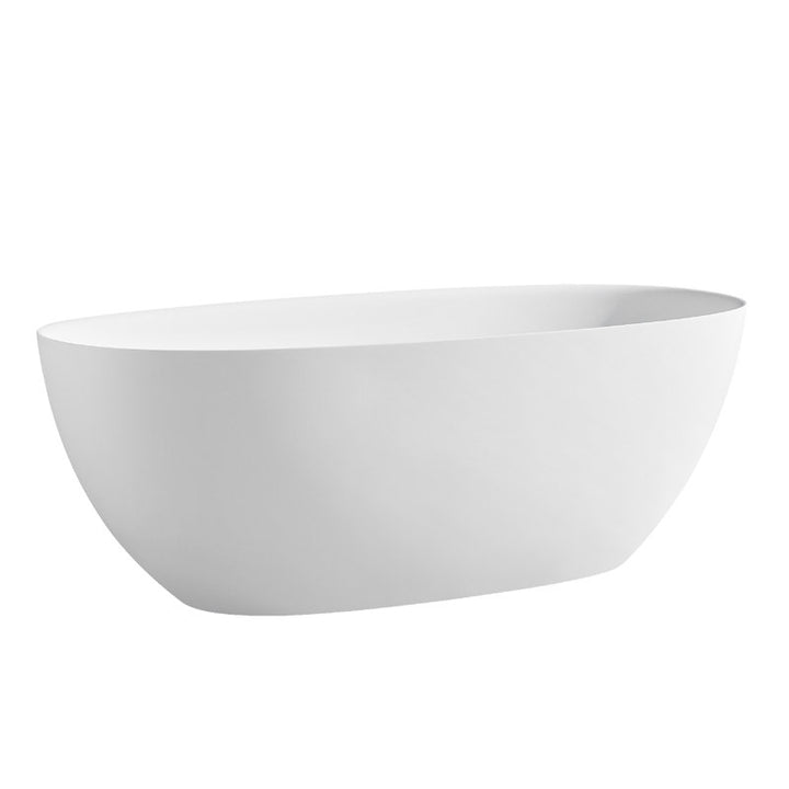 Bathroom Artificial Stone Freestanding Soaking Bathtub With Overflow Port - Modland