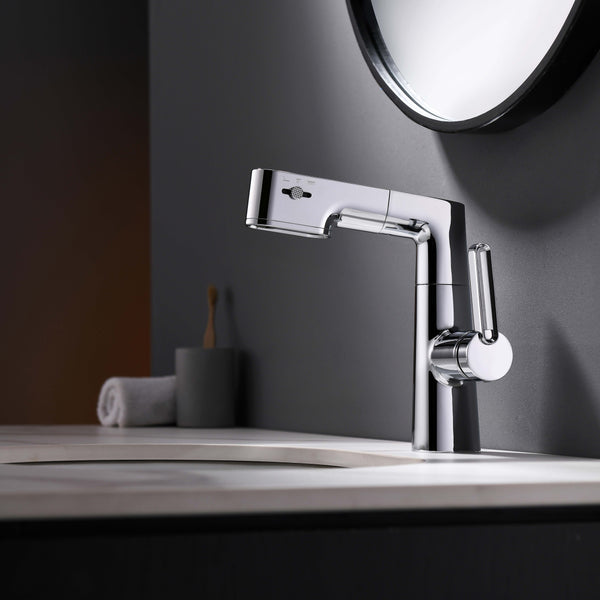 Contemporary Single-Hole Deck Mounted Faucet, Multi-Functional Faucet