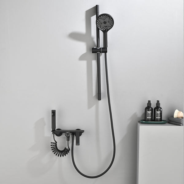 Matte Black Multifunctional Bathtub Faucet Set for Modern Bathroom