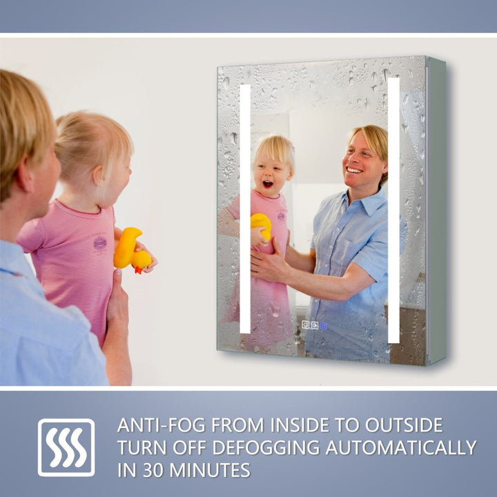 Defogging function for mirror cabinets