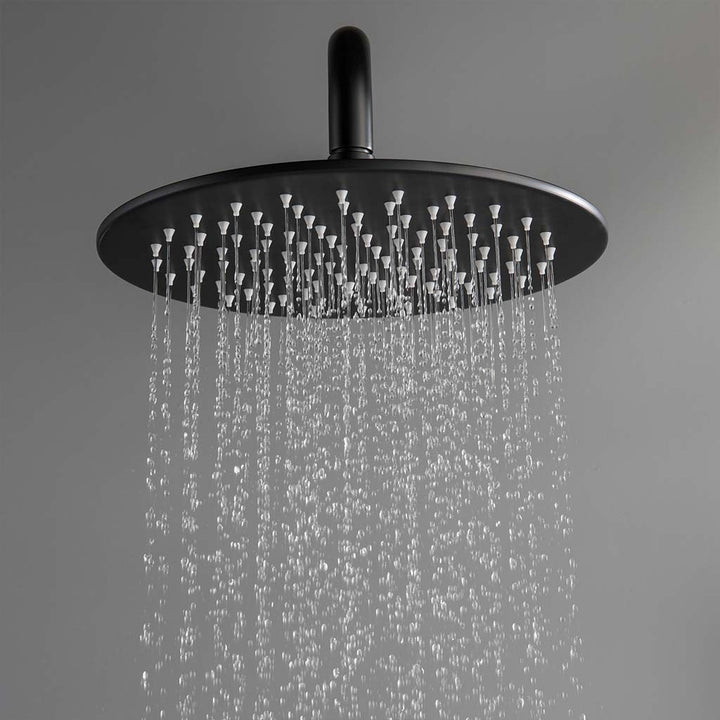 Modern shower system handheld spray matte black