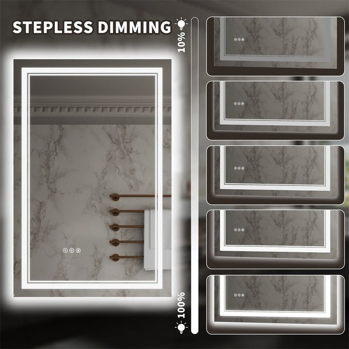 LED Mirror Stepless Dimming Brightness Control