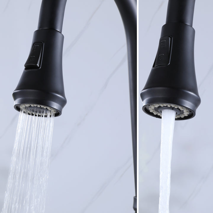 Pull Out Single Handle Two Function Deck Mounted Kitchen Faucet - Modland