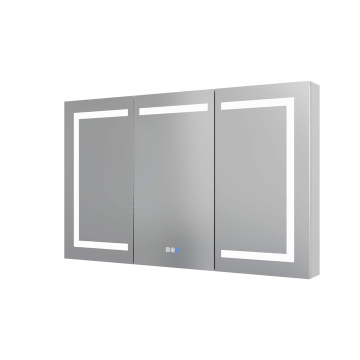 Minimalist LED bathroom mirror cabinet with illuminated edges