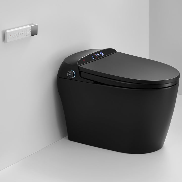 Matte Black Smart Toilet with Bidet and Remote Control - Modland