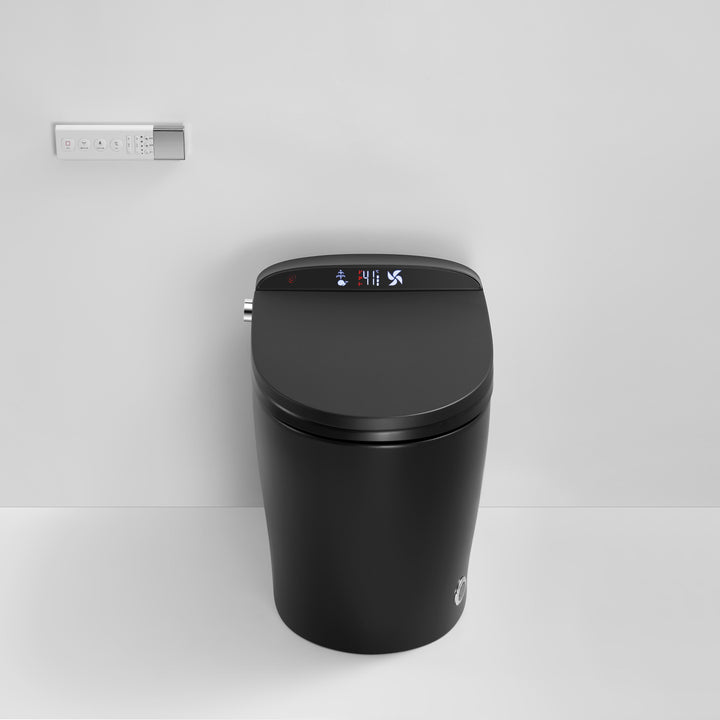 Matte Black Smart Toilet with Bidet and Remote Control - Modland