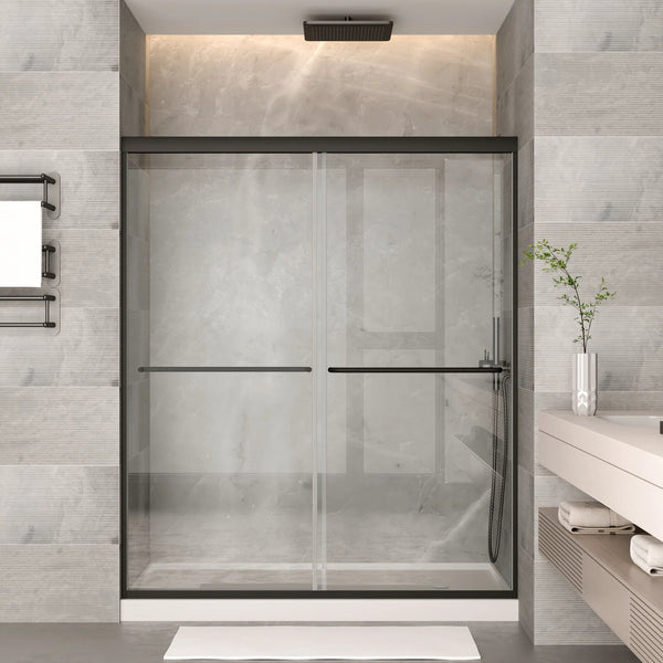 Modland 50- 54 W x 70 H Double Sliding Frame Shower Door with Tempered Clear Glass