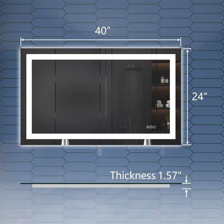 Apex 40" W x 24" H LED Vanity Bathroom Mirror with Sophisticated Style - Modland