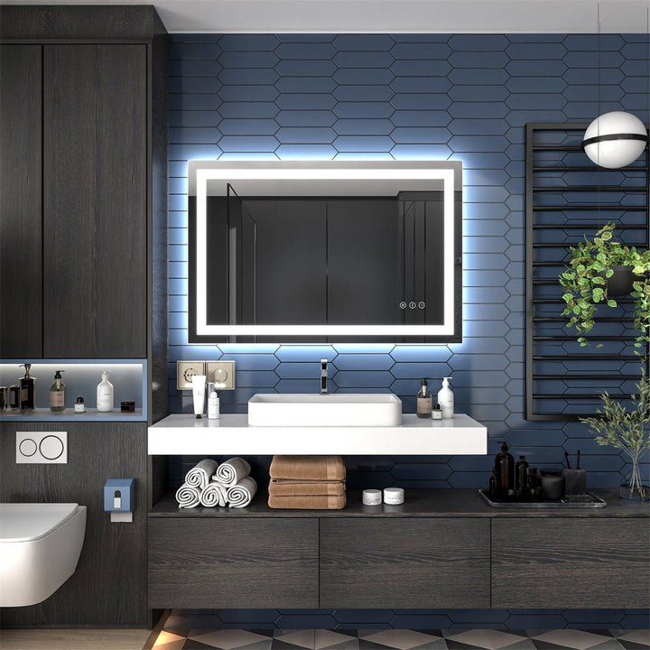 Apex 48" W x 32" H LED Bathroom Lighted Mirror for Enhanced Visibility - Modland