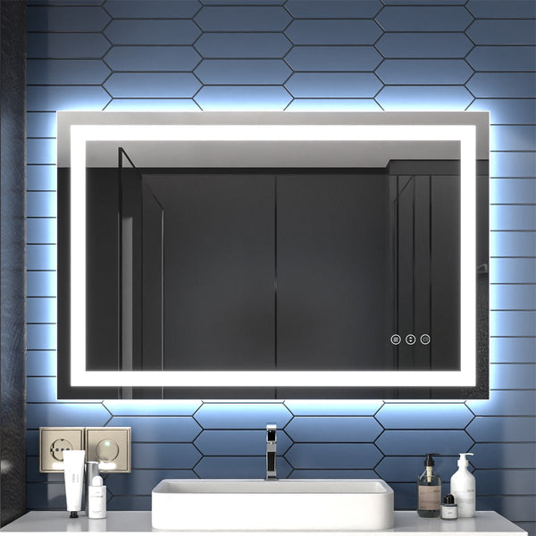 Apex 48" W x 32" H LED Bathroom Lighted Mirror for Enhanced Visibility - Modland