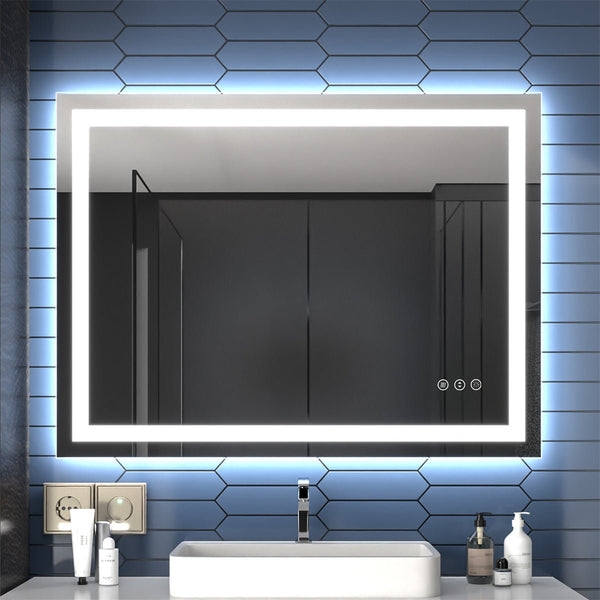 Apex 48" W x 36" H LED Bathroom Mirrors Framed with Timeless Elegance - Modland