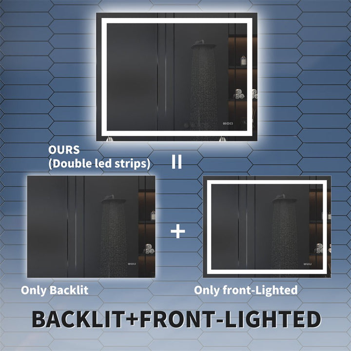 Apex 48" W x 36" H LED Bathroom Mirrors Framed with Timeless Elegance - Modland