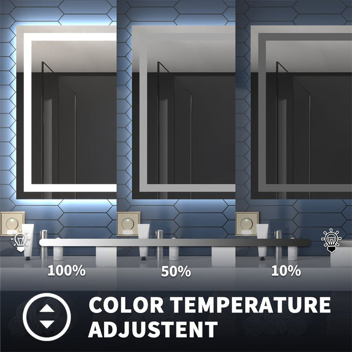 Apex 48" W x 36" H LED Bathroom Mirrors Framed with Timeless Elegance - Modland