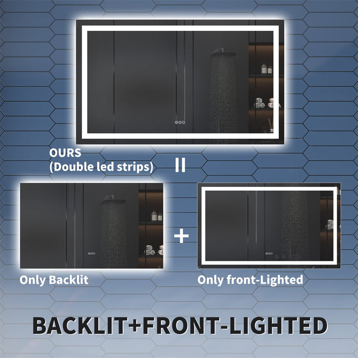 Apex 60" W x 28" H LED Rectangular Bathroom Mirrors for Sleek Design - Modland