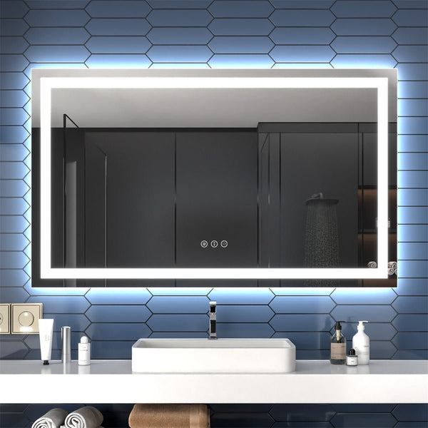 Apex 60" W x 36" H Contemporary Bathroom Mirror Ideal for Modern Living Spaces - Modland