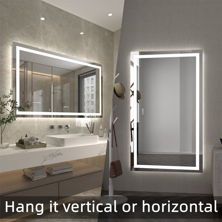 Apex 72" W x 32" H Elegant Bathroom Vanity Mirrors with Integrated LED Lighting - Modland