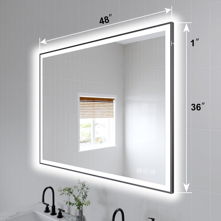 48* 36 Vanity Mirror with Built-in LED Lighting for Bathrooms - Modland