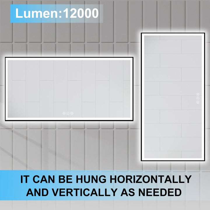 72"x36" Vanity Mirror with Built-in LED Lighting for Bathrooms - Modland
