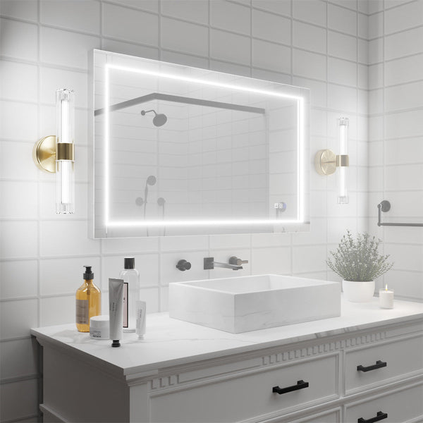 Ascend-M1d 40" x 24" Led Bathroom Mirror with Aluminum Frame